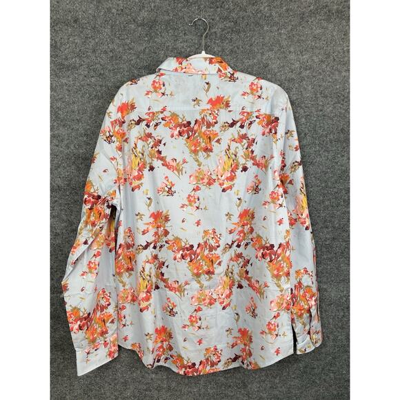 Perry Ellis Men's Large Long Sleeve Floral Print Button-Down Shirt - Picture 10 of 16